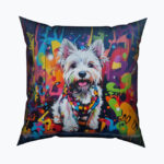 STREET GALLERY WESTIE Kwadratowa Poduszka 100% Bawełna