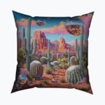 CACTUS DISCO Kwadratowa Poduszka Welurowa