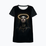 GOLDEN SAINT Damski T-shirt z Szerokim Dekoltem