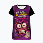 WSZYSTKO POD KONTROLĄ Damski T-shirt z Szerokim Dekoltem