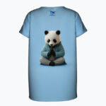 PANDA ZEN Damski T-shirt z Szerokim Dekoltem - obrazek 2