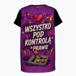 WSZYSTKO POD KONTROLĄ Damski T-shirt z Szerokim Dekoltem - obrazek 2
