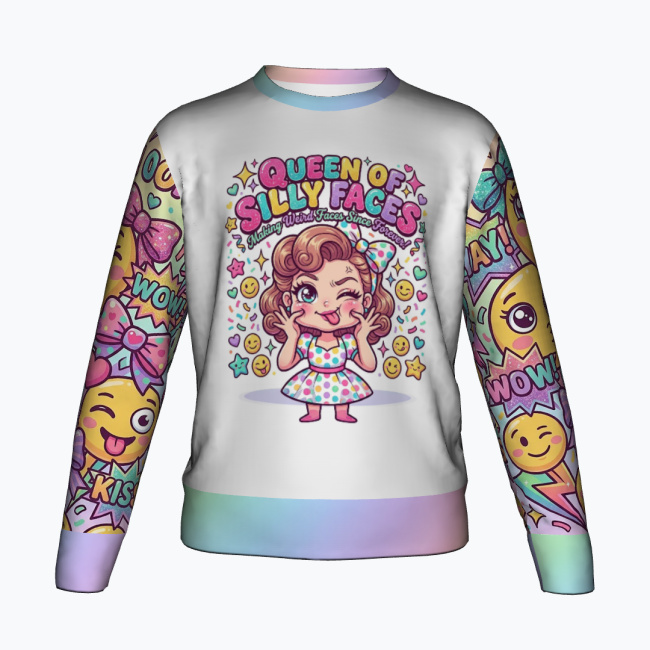 4c602cf99530e4911e986bffdda126ffd7a74855.jpg QUEEN OF SILLY FACES Bluza dziewczęca - obrazek 1