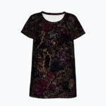 DARK GARDEN Damski T-shirt z Szerokim Dekoltem