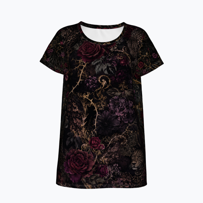 554bc746b32cb13afe83665bed4ae9b4ccfb7652.jpg DARK GARDEN Damski T-shirt z Szerokim Dekoltem - obrazek 1