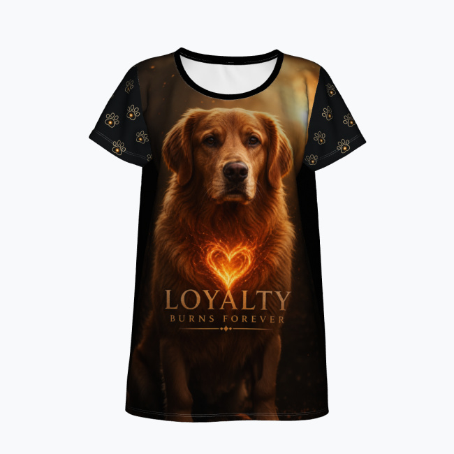 5d61fa080fe9b53d1d04d2decaa9cd80df9ae003.jpg LOYALTY FIRE Damski T-shirt z Szerokim Dekoltem - obrazek 1