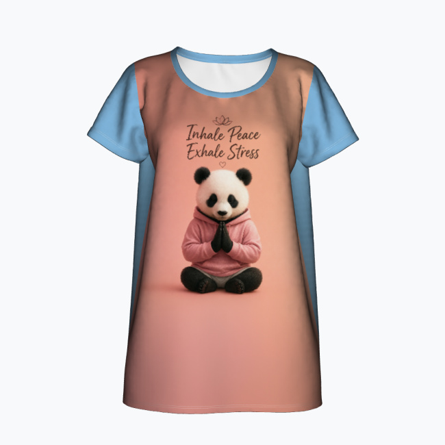 65289a7b536b95649f84173aad8447cccfbb396e.jpg PANDA ZEN Damski T-shirt z Szerokim Dekoltem - obrazek 1