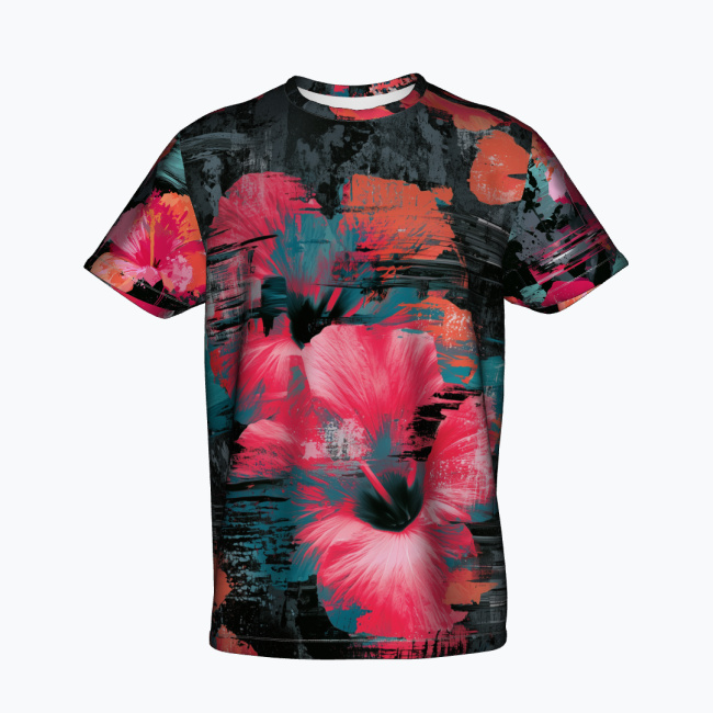 920f6464e057241019bc8bbab1884e9676580f1d.jpg GLITCHED HIBISCUS Męski T-Shirt Sportowy - obrazek 1