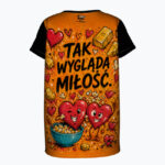 TAK WYGLĄDA MIŁOŚĆ Damski T-shirt All-Over-Print z Szerokim Dekoltem - obrazek 2