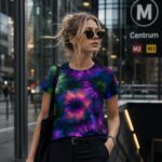 ACID SHIBORI ORBIT Koszulka damska typu butterfly - obrazek 3
