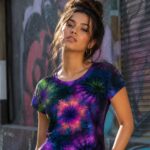 ACID SHIBORI ORBIT Koszulka damska typu butterfly - obrazek 7