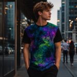 ACID SHIBORI ORBIT Męski T-Shirt Sportowy - obrazek 3