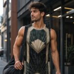 ART DECO SHELL Męski Tank Top Sportowy - obrazek 5