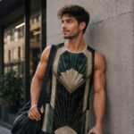 ART DECO SHELL Męski Tank Top Sportowy - obrazek 6