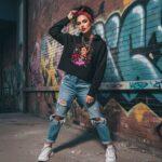 DEVILISH KISS Damska  Crop Hoodie - obrazek 3