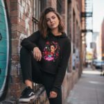 DEVILISH KISS Damska  Crop Hoodie - obrazek 6
