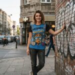 DRZEMKA TO RATUNEK Damski T-shirt z Szerokim Dekoltem - obrazek 3