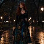 Dark Peacock Garden Spódnica - obrazek 3