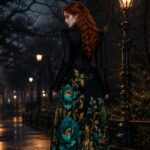 Dark Peacock Garden Spódnica - obrazek 5