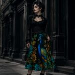 Dark Peacock Garden Spódnica - obrazek 7