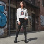 EYE-ROLL QUEEN  Damska Crop Hoodie - obrazek 5