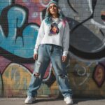EYE-ROLL QUEEN  Damska Crop Hoodie - obrazek 6