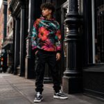 GLITCHED HIBISCUS  Bluza Unisex Oversize - obrazek 5