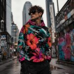 GLITCHED HIBISCUS  Bluza Unisex Oversize - obrazek 6