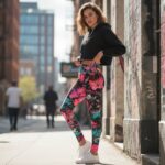 GLITCHED HIBISCUS Legginsy - obrazek 5