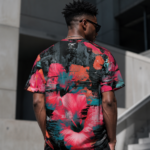 GLITCHED HIBISCUS  Męski T-Shirt Sportowy - obrazek 4