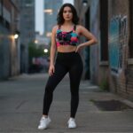 GLITCHED HIBISCUS Top sportowy damski - obrazek 5