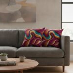 LIQUID 70s PSYCHEDELIA Kwadratowa Poduszka Welurowa - obrazek 3