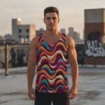 LIQUID 70s PSYCHEDELIA Męski Tank Top Sportowy - obrazek 4