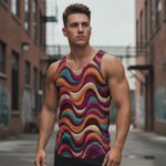 LIQUID 70s PSYCHEDELIA Męski Tank Top Sportowy - obrazek 3