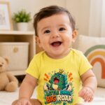 LITTLE DINO, BIG ROAR Niemowlęce body z krótkim rękawem - obrazek 4