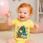 LITTLE DINO, BIG ROAR Niemowlęce body z krótkim rękawem - obrazek 3