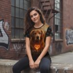 LOYALTY FIRE Damski T-shirt z Szerokim Dekoltem - obrazek 7