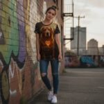 LOYALTY FIRE Damski T-shirt z Szerokim Dekoltem - obrazek 9