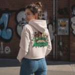 LUCKY MENACE  Crop Hoodie - obrazek 5