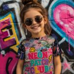 NEON PATCH CLUB Dziewczęca Koszulka Sportowa - obrazek 4
