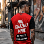 NIE DRAŻNIJ MNIE Męski T-Shirt Sportowy - obrazek 4