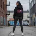 REBEL ROMANCE  Damska Crop Hoodie - obrazek 8