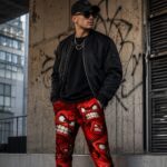 RED RAGE RIOT Spodnie Dresowe Męskie - obrazek 3