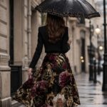 SAVAGE ROSE NOIR Spódnica - obrazek 5