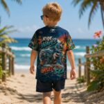 SHARK SURF GANG Chłopięca Koszulka Sportowa - obrazek 4