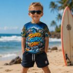 SHARK SURF GANG Chłopięca Koszulka Sportowa - obrazek 3