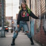 SHOCKED GLAM Damska Crop Hoodie - obrazek 3