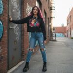 SHOCKED GLAM Damska Crop Hoodie - obrazek 6