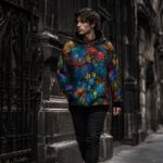 STAINED GLASS BOTANICAL Bluza Unisex Oversize - obrazek 3