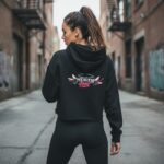 TROUBLE ANGEL Crop Hoodie - obrazek 5